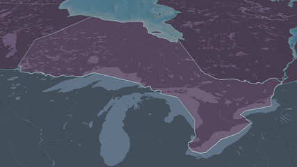 Obraz premium Ontario, Canada - outlined. Administrative