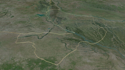 Mayo-Kebbi Est, Chad - outlined. Satellite
