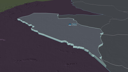 Mayo-Kebbi Ouest, Chad - extruded with capital. Administrative