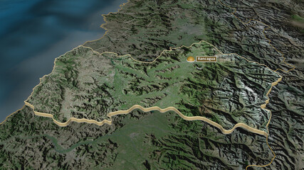 Libertador General Bernardo O'Higgins, Chile - extruded with capital. Satellite