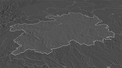 Guizhou, China - outlined. Bilevel