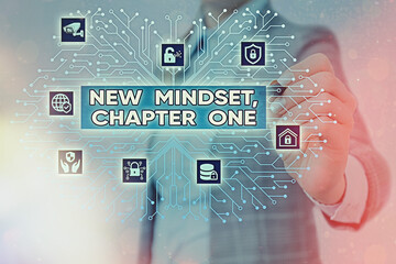 Word writing text New Mindset, Chapter One. Business photo showcasing change on attitudes and...