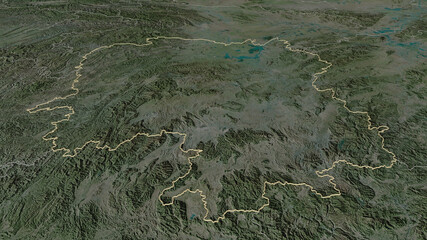 Hunan, China - outlined. Satellite
