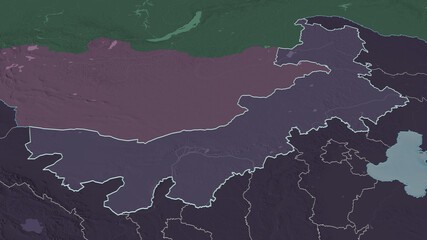 Nei Mongol, China - outlined. Administrative