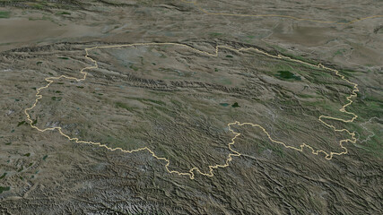 Qinghai, China - outlined. Satellite