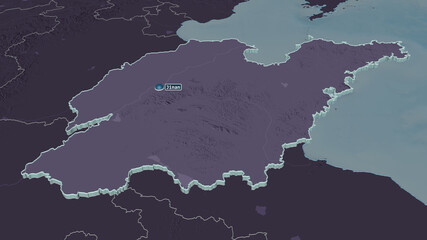 Shandong, China - extruded with capital. Administrative