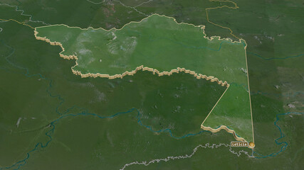 Amazonas, Colombia - extruded with capital. Satellite