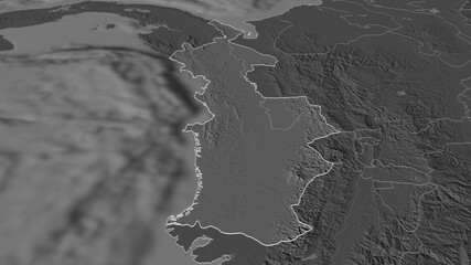 Chocó, Colombia - outlined. Bilevel