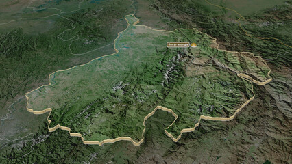 Santander, Colombia - extruded with capital. Satellite