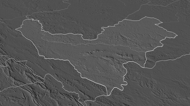 Bouenza, Republic of Congo - outlined. Bilevel