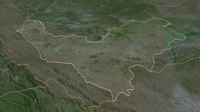 Bouenza, Republic of Congo - outlined. Satellite