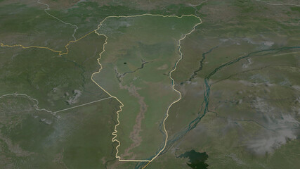 Likouala, Republic of Congo - outlined. Satellite
