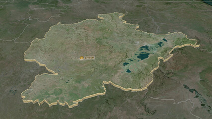 Haut-Lomami, Democratic Republic of the Congo - extruded with capital. Satellite