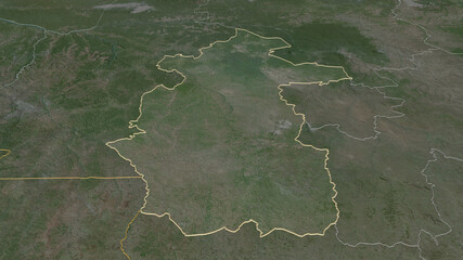 Kasaï-Central, Democratic Republic of the Congo - outlined. Satellite