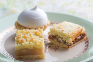 Breakfast with delicious petit cakes