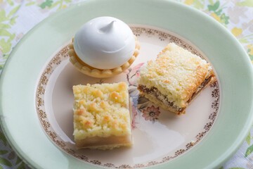 Breakfast with delicious petit cakes