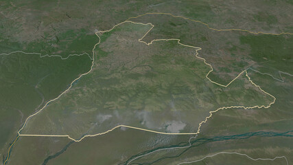 Sud-Ubangi, Democratic Republic of the Congo - outlined. Satellite