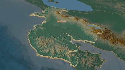 Guanacaste, Costa Rica - extruded with capital. Relief