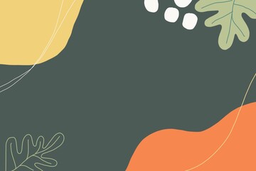 doodle and foliage drawing background template