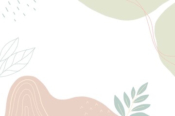 pastel doodle and foliage drawing background template