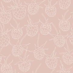 Seamless pattern with raspberry white on rose 