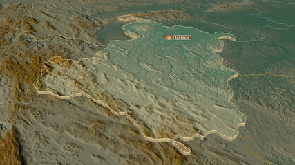 Karlovacka, Croatia - extruded with capital. Relief