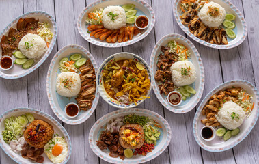 Fototapeta na wymiar Thai Food Mixes and Selections