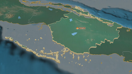 Camagüey, Cuba - extruded with capital. Relief