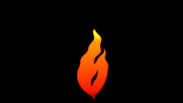 Flat cartoon animated vector flame text typography loop with alpha channel 6