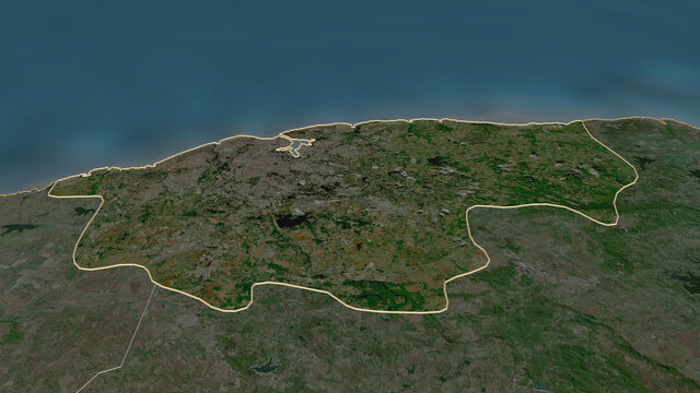 La Habana, Cuba - outlined. Satellite