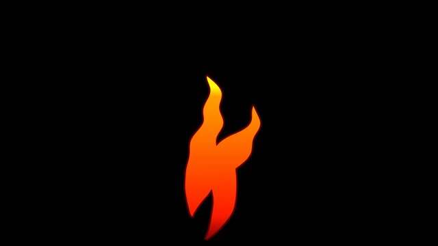 Flat cartoon animated vector flame text typography loop with alpha channel 4