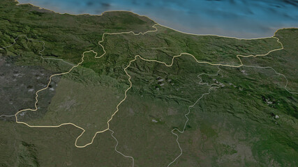 Espaillat, Dominican Republic - outlined. Satellite