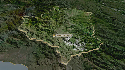 San José de Ocoa, Dominican Republic - extruded with capital. Satellite