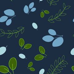 Seamless vector repeat pattern with leaves - 360759891