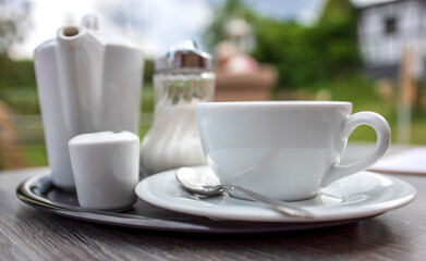 cup of coffee on a table