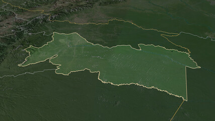 Orellana, Ecuador - outlined. Satellite