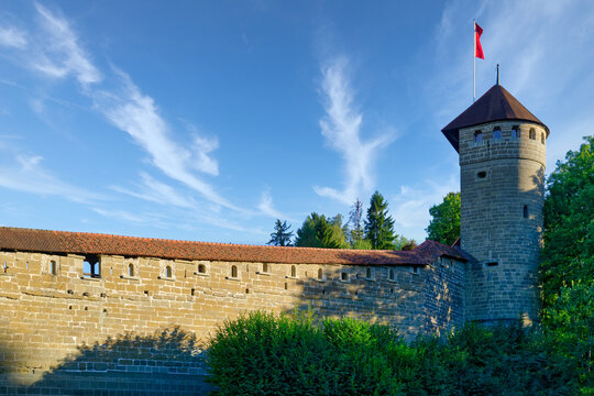 The fortifications of the city of Fribourg (Freiburg) built in the Middle Ages, Switzerland