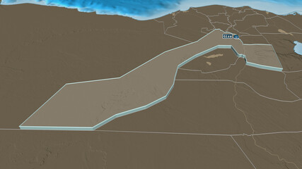 Al Jizah, Egypt - extruded with capital. Administrative