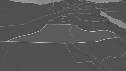 Al Minya, Egypt - outlined. Bilevel