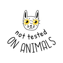 Not tested on animals. The inscription with a bunny.