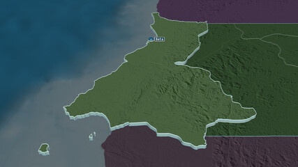 Litoral, Equatorial Guinea - extruded with capital. Administrative