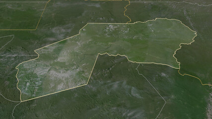 Ogooué-Ivindo, Gabon - outlined. Satellite