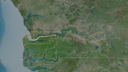 Gambia - overview. Satellite