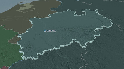 Nordrhein-Westfalen, Germany - extruded with capital. Administrative