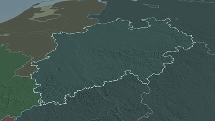 Nordrhein-Westfalen, Germany - outlined. Administrative