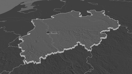 Nordrhein-Westfalen, Germany - extruded with capital. Bilevel