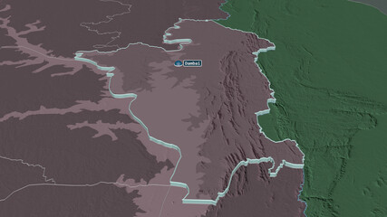 Oti, Ghana - extruded with capital. Administrative