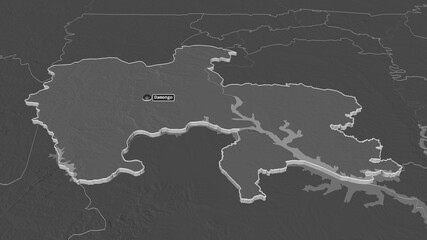 Savannah, Ghana - extruded with capital. Bilevel