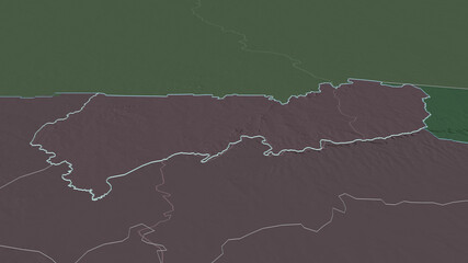 Upper East, Ghana - outlined. Administrative
