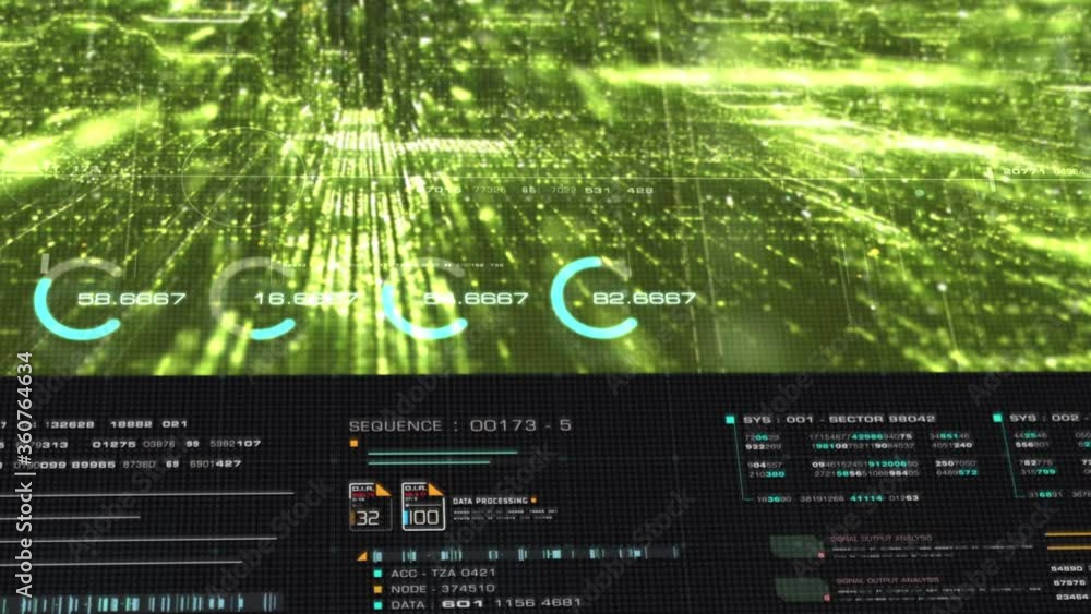 Poster futuristic digital generated motion abstract matrix cyber environment big data analytic artificial i